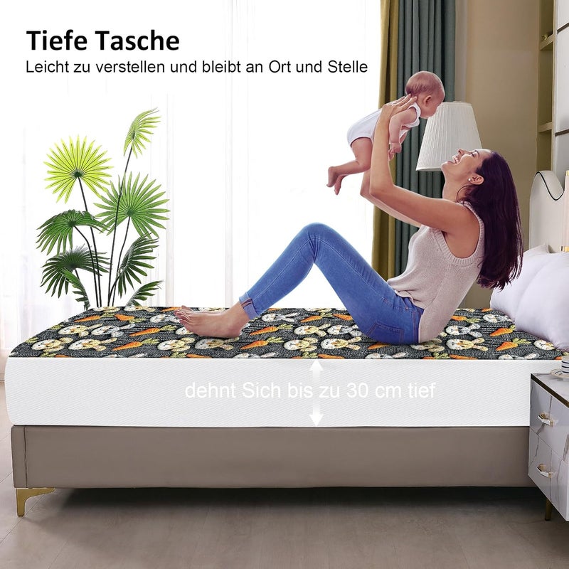 ohano 5D Effect Waterproof Mattress Protector 160 x 200 cm Fitted Sheet, Waterproof and Breathable Mattress Cover, Incontinence Pad, Moisture Protection, Fitted Sheet, for All Seasons - Image 4