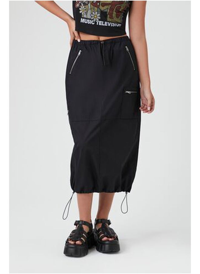 Poplin Midi Utility Skirt