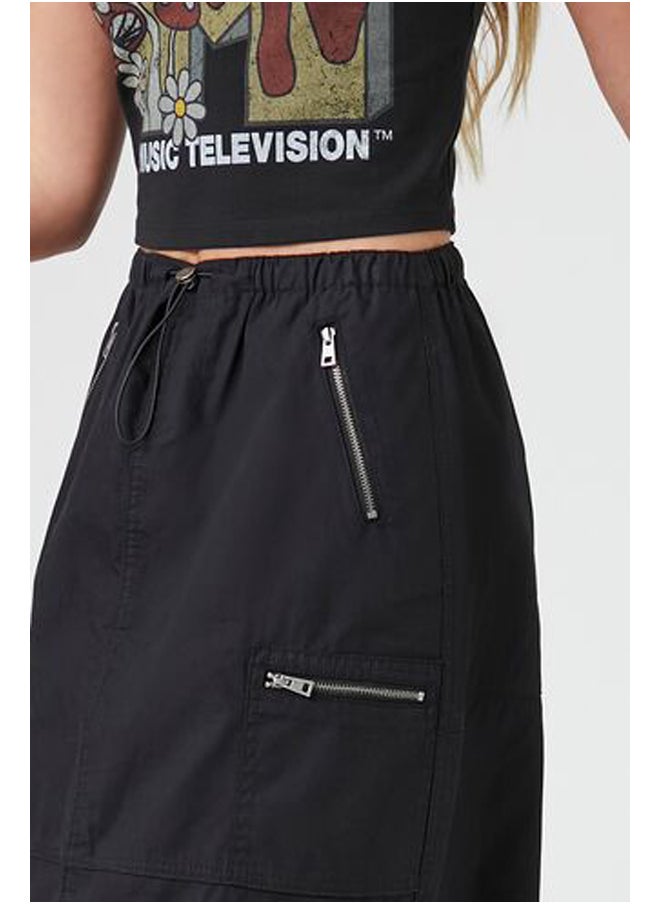 Poplin Midi Utility Skirt