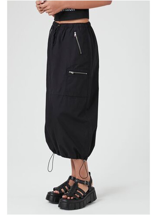 Poplin Midi Utility Skirt
