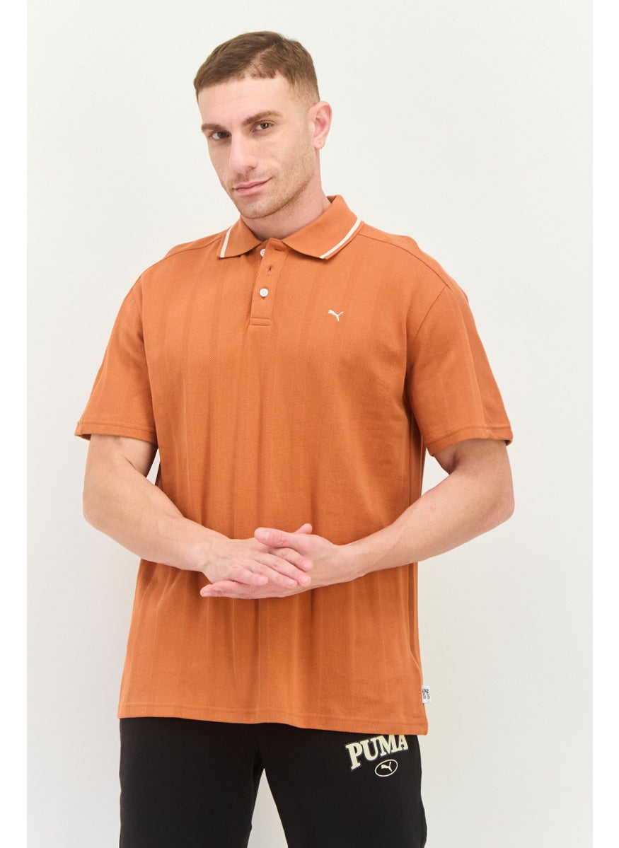 Puma x Select Men Sportswear Fit Short Sleeve Outdoor Polo Shirt, Rust  - Image 1