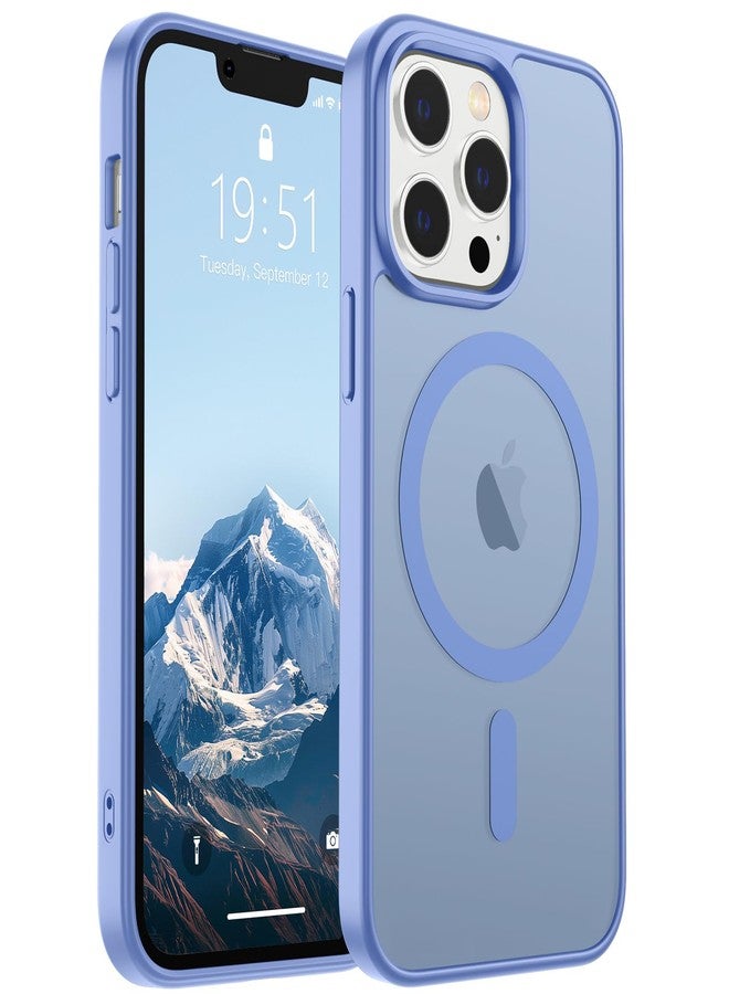 استلق جراب SUPFINE المغناطيسي لهاتف iPhone 12 Pro Max (متوافق مع MagSafe) (حماية فائقة ضد السقوط بمعايير عسكرية) جراب نحيف شفاف غير لامع مقاوم للصدمات ومضاد لبصمات الأصابع، أزرق بنفسجي - Image 1