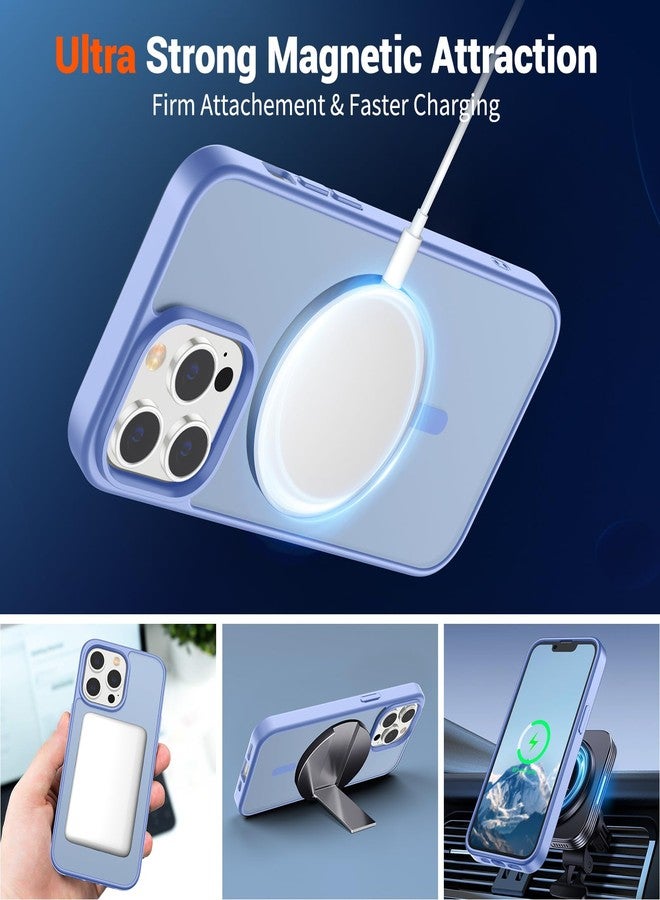 استلق جراب SUPFINE المغناطيسي لهاتف iPhone 12 Pro Max (متوافق مع MagSafe) (حماية فائقة ضد السقوط بمعايير عسكرية) جراب نحيف شفاف غير لامع مقاوم للصدمات ومضاد لبصمات الأصابع، أزرق بنفسجي - Image 5