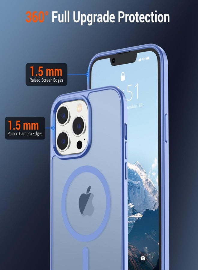 استلق جراب SUPFINE المغناطيسي لهاتف iPhone 12 Pro Max (متوافق مع MagSafe) (حماية فائقة ضد السقوط بمعايير عسكرية) جراب نحيف شفاف غير لامع مقاوم للصدمات ومضاد لبصمات الأصابع، أزرق بنفسجي - Image 4