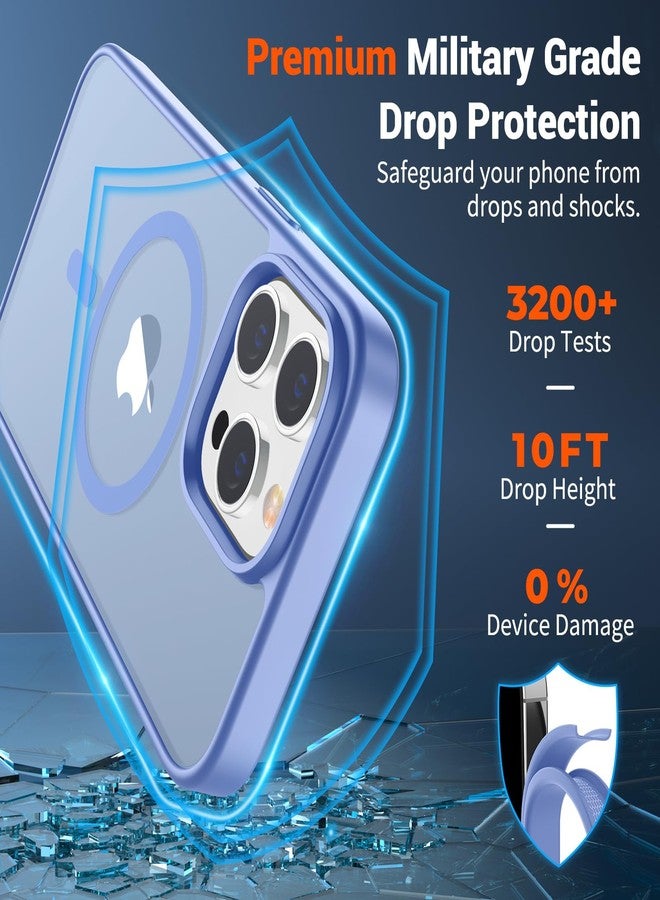 استلق جراب SUPFINE المغناطيسي لهاتف iPhone 12 Pro Max (متوافق مع MagSafe) (حماية فائقة ضد السقوط بمعايير عسكرية) جراب نحيف شفاف غير لامع مقاوم للصدمات ومضاد لبصمات الأصابع، أزرق بنفسجي - Image 3