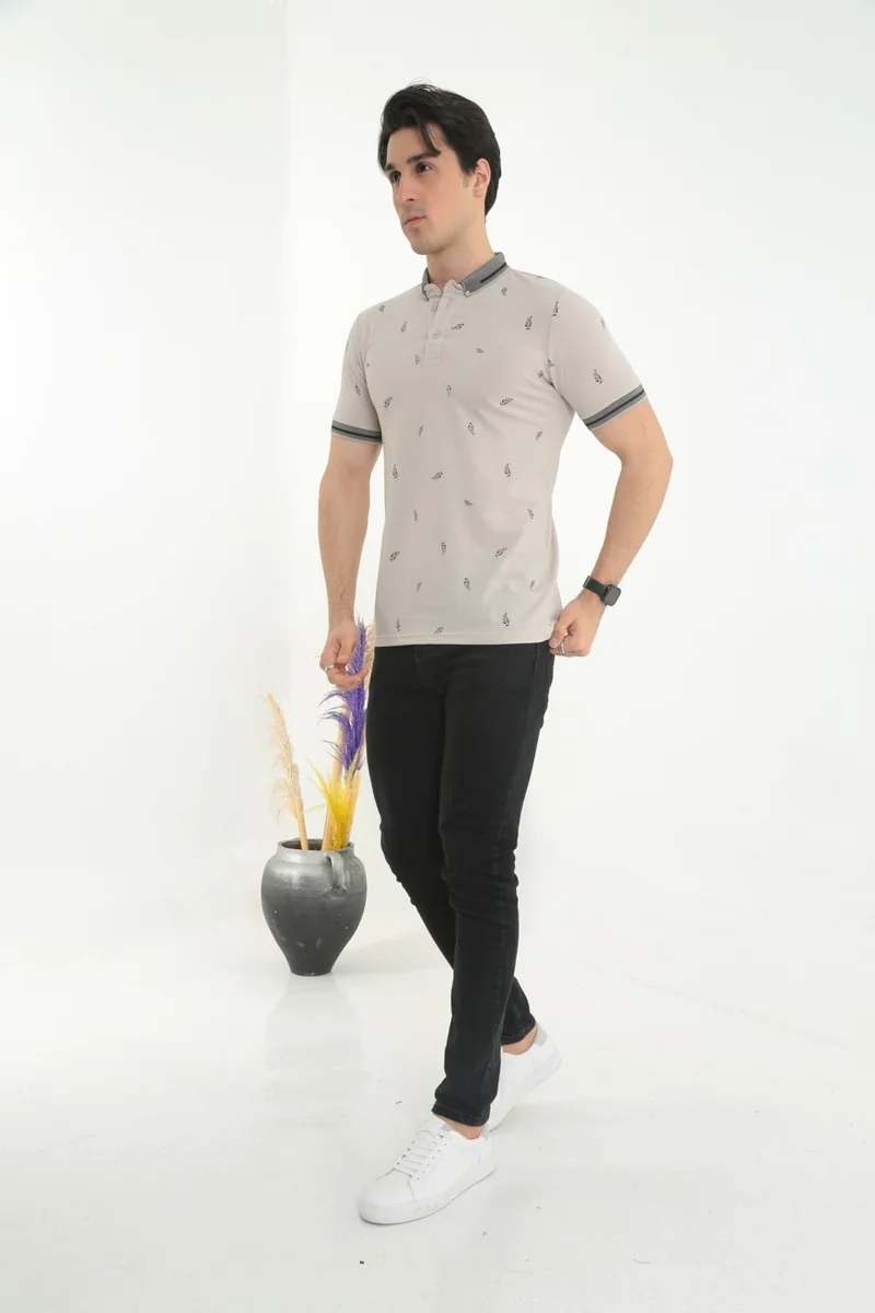 كي ام كي كومبين KMK Combination Men's Slimfit Model Polo Collar T-Shirt