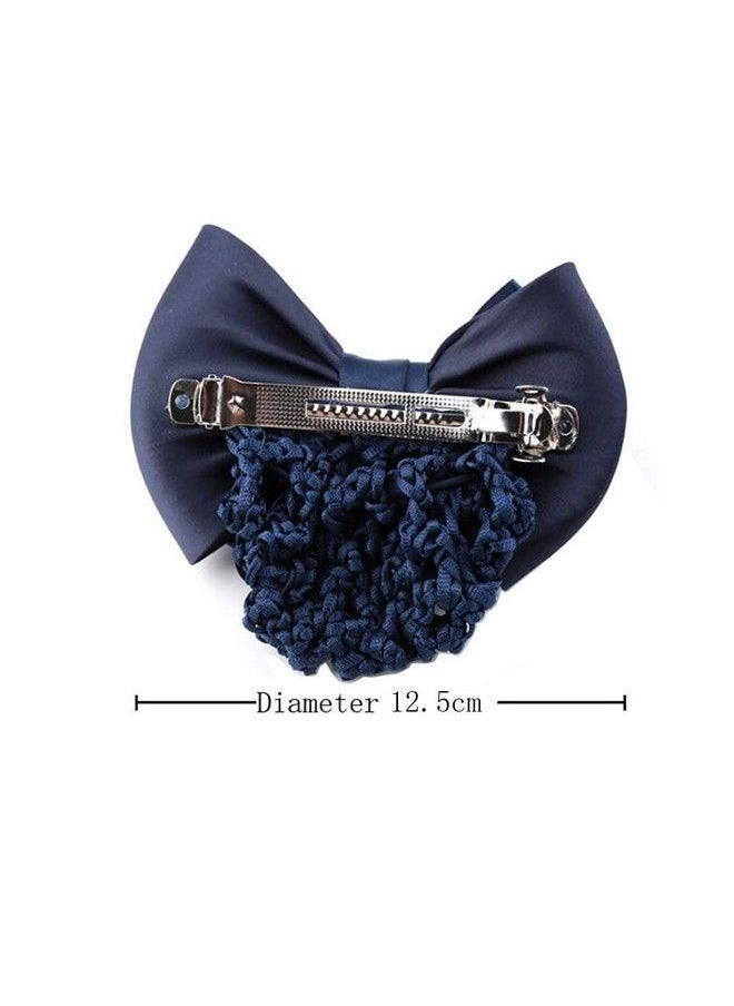 ericotry 1Pcs Women Girls Rhinestone Satin Bowknot Barrette Decorative Hair Clip Hair Bun Cover Snood Net For Nurse Bank Worker Restaurant Stewardess (Black)  - Image 5