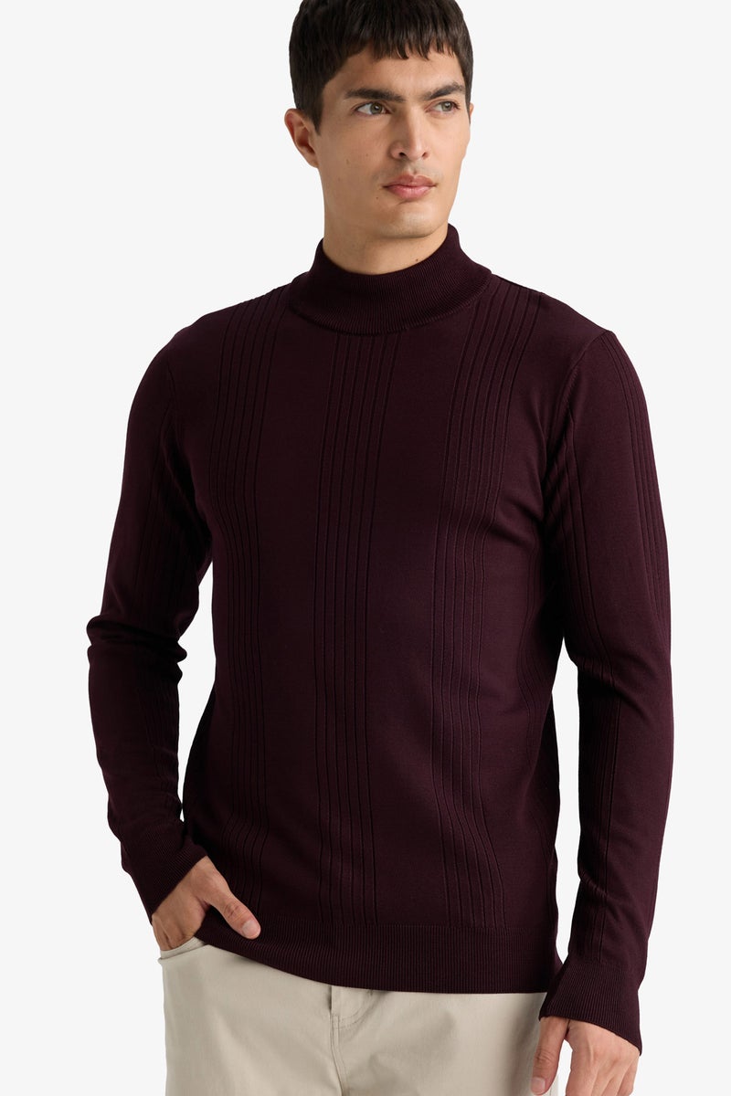 DeFacto Red Man Standard Fit Turtleneck Knitwear Pullover Casual - Image 1