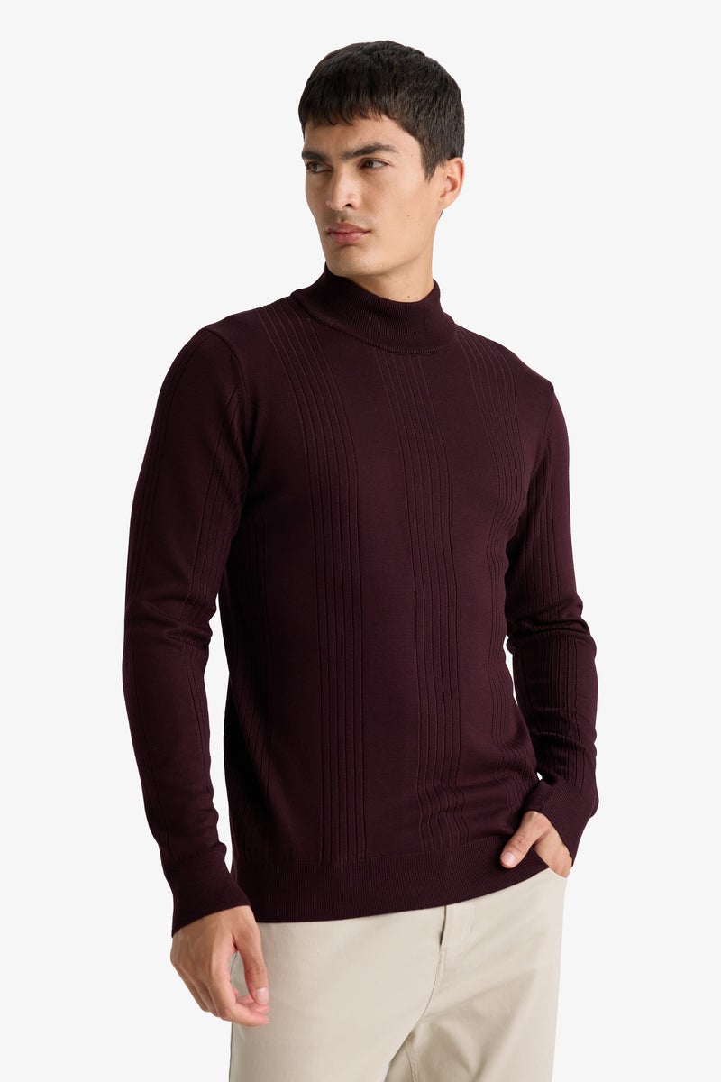 DeFacto Red Man Standard Fit Turtleneck Knitwear Pullover Casual - Image 4