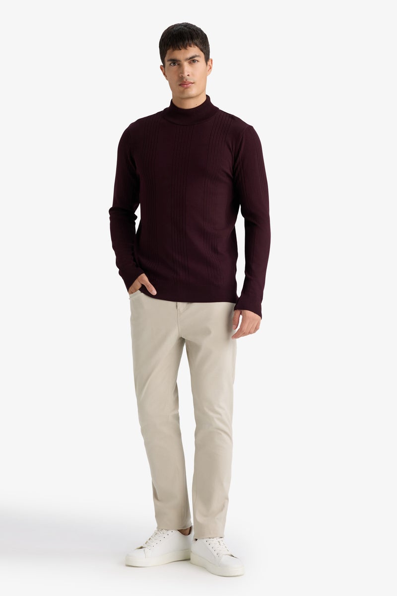 DeFacto Red Man Standard Fit Turtleneck Knitwear Pullover Casual - Image 2