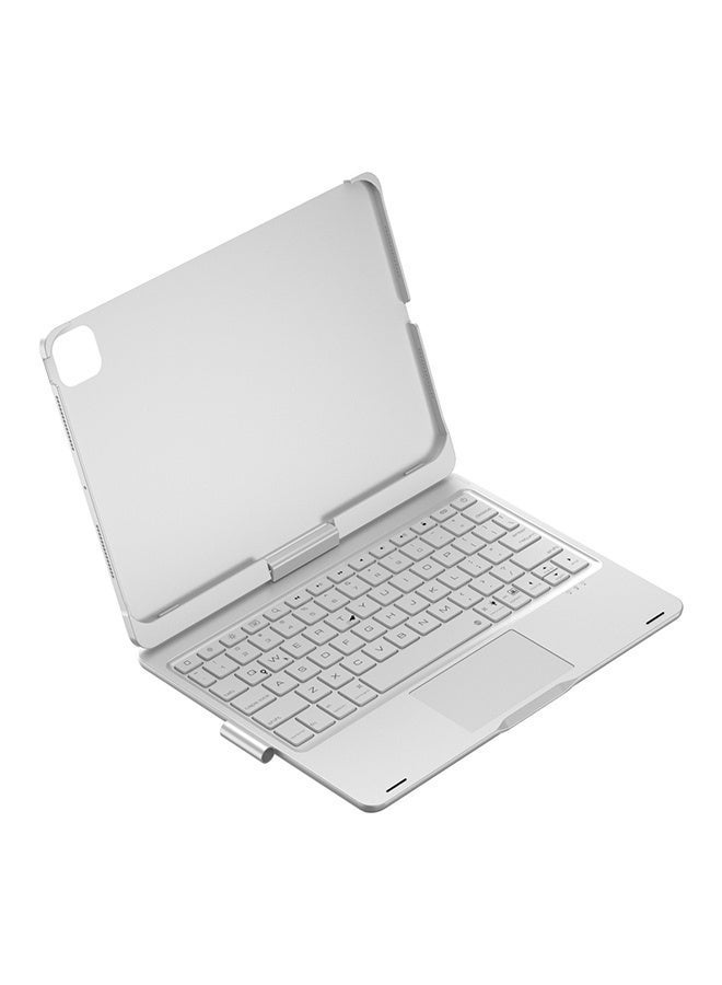 REMAX Arabic & English Magic Keyboard for Apple iPad Air 11-inch M3/M2 & iPad Pro 11 inch 4th/3rd/2nd/1st Gen Magnetic Case Smart Trackpad Rainbow Backlit iPad Air 4th/5th Silver - Image 4