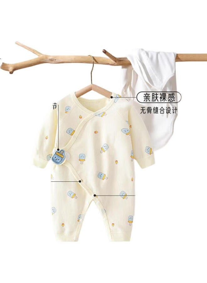 Lovebox Baby Cotton Romper Spring And Autumn Newborn Baby Clothes Baby Ha Yi Monk Clothes Red Heart Bear 2 Pieces T141 Size 52 - Image 3