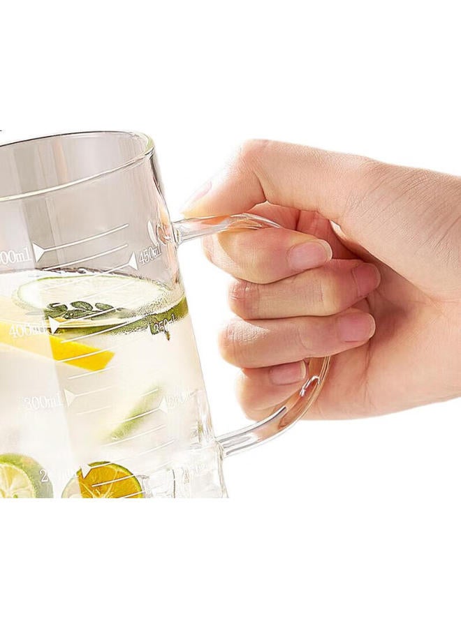 JD.com كوب قياس متعدد الوظائف من زجاج البورسليكات العالي من جينغزاو، كوب ماء زجاجي، كوب متدرج، كوب مقاوم للحرارة، أداة خبز، كوب حليب، 500 مل - Image 3