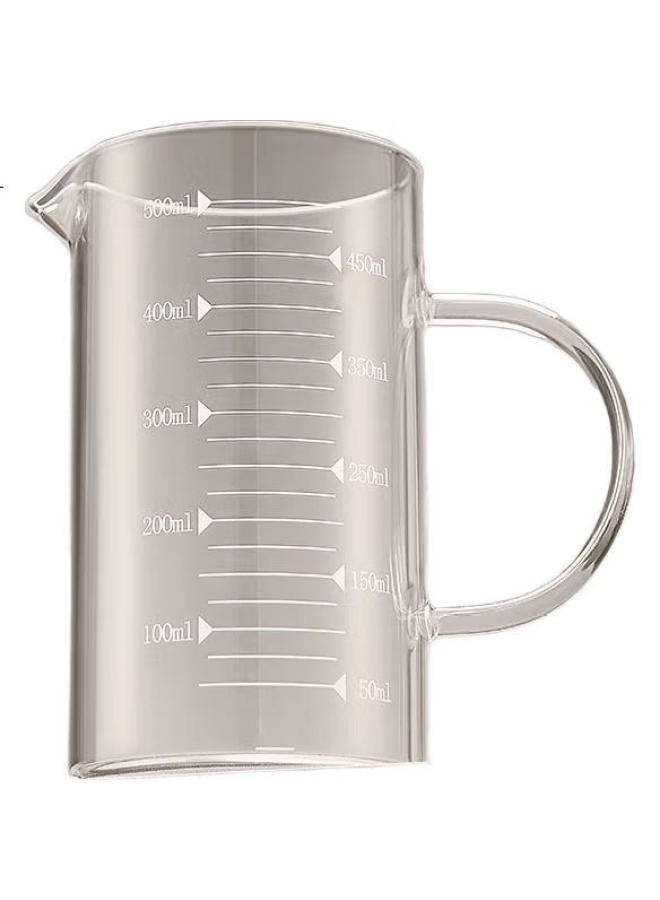 JD.com كوب قياس متعدد الوظائف من زجاج البورسليكات العالي من جينغزاو، كوب ماء زجاجي، كوب متدرج، كوب مقاوم للحرارة، أداة خبز، كوب حليب، 500 مل - Image 1