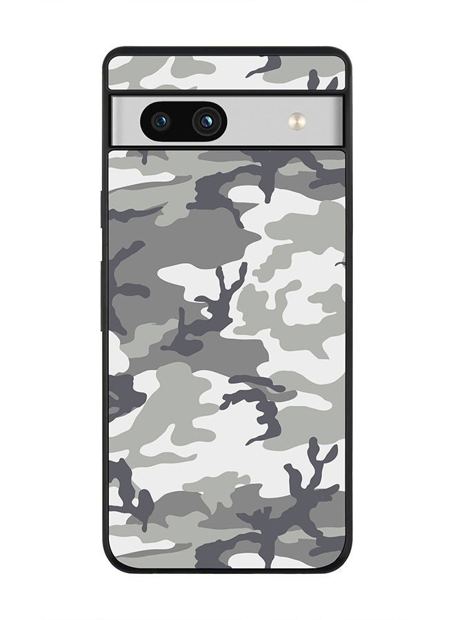 Stylizedd Rugged Black edge case for Google Pixel 7a 5G Slim fit Soft Case Flexible Rubber Edges Anti Drop TPU Gel Thin Cover -  Artic Camo - Image 1
