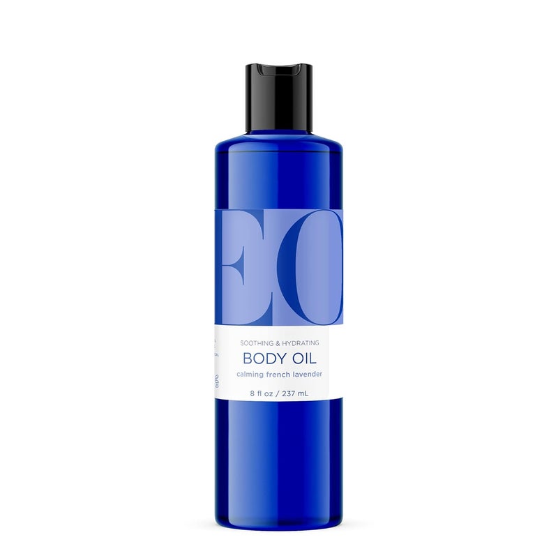 EO Body Oil for Massage Moisture French Lavender 8Ounce Bottles Pack of 2