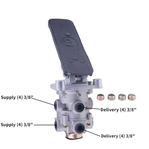 WQSING E6 Foot Brake Valve w/Treadle Assembly 286171N 286171X Compatible with Bendix KN22140 20QE3114R 170.286171 E-6 Dual Circuit Valve Mounting Plate - Image 2