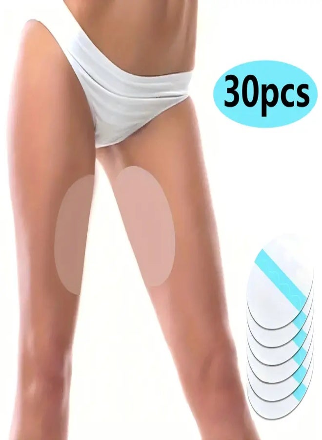 ارواق 30 قطعة لاصقات شفافة مضادة للاحتكاك – رقع غير مرئية ذاتية اللصق للفخذين والساقين، مقاومة للماء والتعرق للحماية أثناء الرياضة والاستخدام اليومي - Image 1