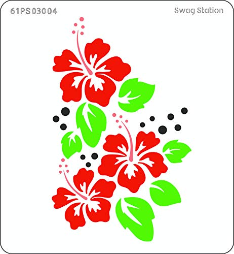 SWAGSTATION Stencil for Art and Craft Painting -Hibiscus, Leaves, Flower Stencils - (6x6 inch) Reusable Template, Mixed Media, DIY Albums, Scrapbooking, Home Décor, Sketching, Clothers - Image 2