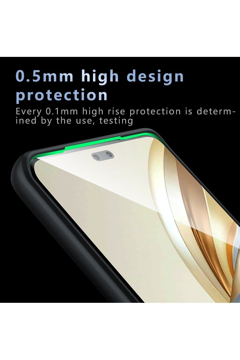 Case Cover Shockproof Hard PC Back Soft TPU Frame Matte Black Slim Protective Cover Compatible with  Honor X9C ( Black) - Image 2