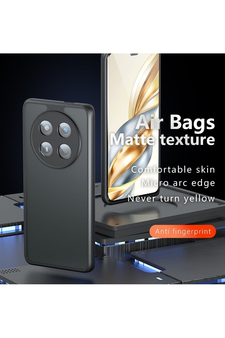 Case Cover Shockproof Hard PC Back Soft TPU Frame Matte Black Slim Protective Cover Compatible with  Honor X9C ( Black) - Image 3