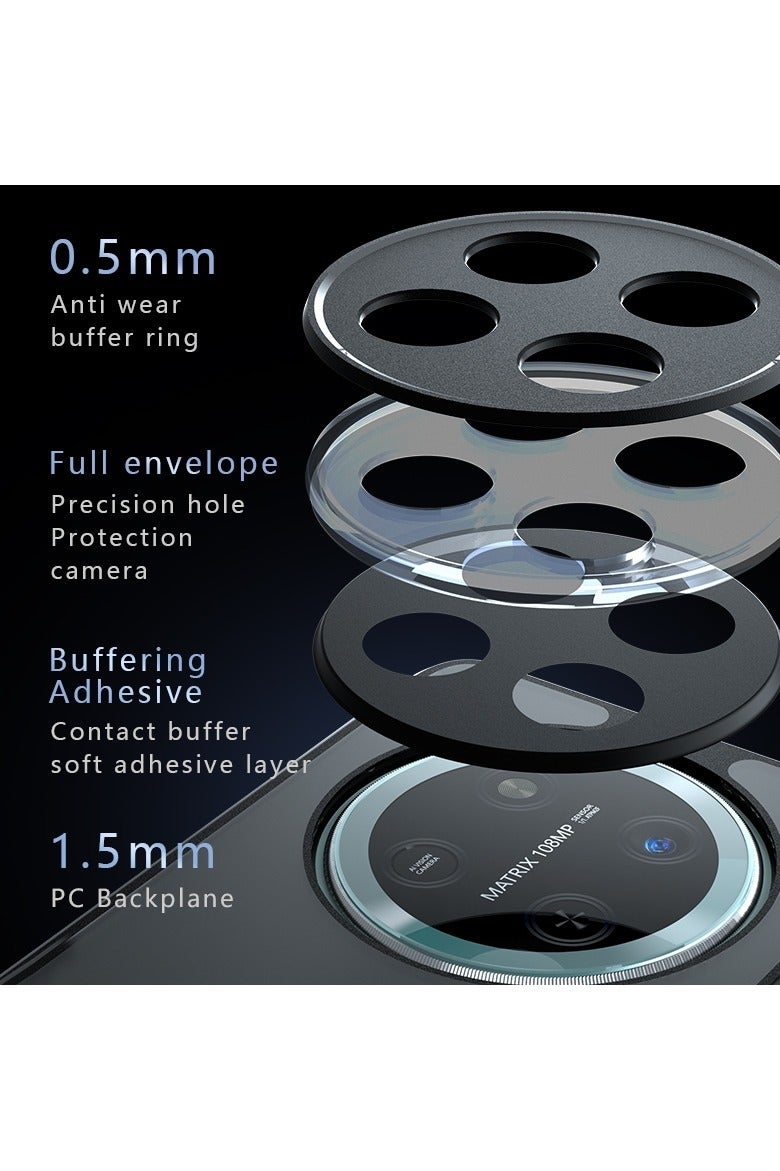 Case Cover Shockproof Hard PC Back Soft TPU Frame Matte Black Slim Protective Cover Compatible with  Honor X9C ( Black) - Image 4