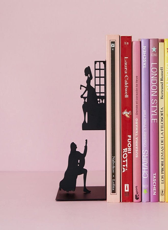 Balvi Romeo & Juliet Metal Bookend – Decorative Book Holder Inspired by Shakespeare's Classic Play – Ideal for Home and Office Décor – Durable Black Metal Construction – Sujetalibros - Image 4