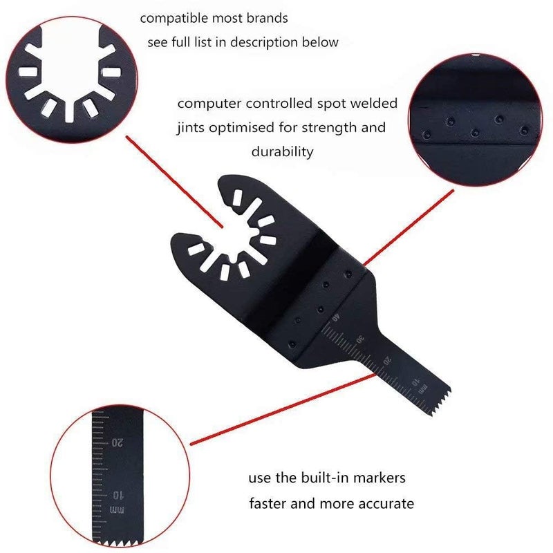 MZY LLC 10 pcs Wood Metal Universal Quick Release Saw Blades Oscillating Multitool Blades for Fein Multimaster Porter Cable Black and Decker Genesis Dremel Craftsman Dewalt Chicago - Image 4
