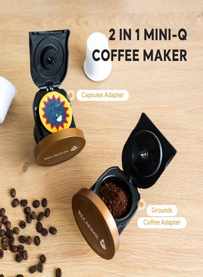 ريكافيميل ماكينة قهوة فردية لكبسولات K-Cup والقهوة المطحونة/الشاي، تحضير سريع في دقيقتين، ماكينة قهوة 2 في 1 بزر واحد، أحجام تحضير من 4 إلى 8 أونصات، أنيقة وصغيرة الحجم للمنزل والمكتب والسيارة المتنقلة والسكن الجامعي، أسود - Image 2