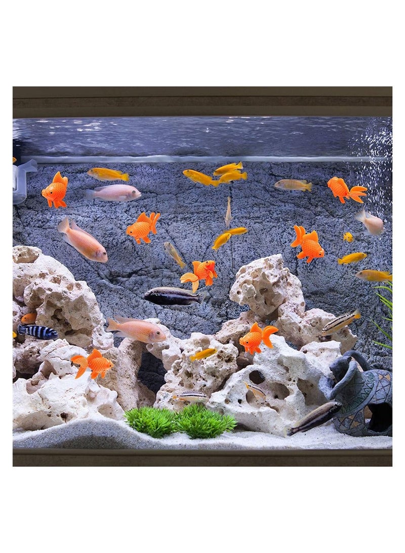 SYOSI 15 Pieces Artificial Aquarium Fishes Plastic Fish Realistic Artificial Moving Floating Orange Goldfish Fake Fish Ornament Decorations for Aquarium Fish Tank - Image 2