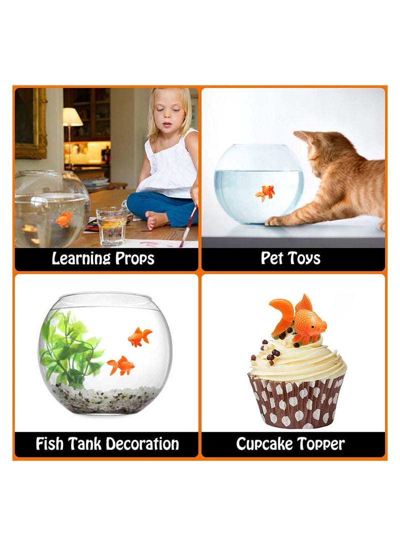 SYOSI 15 Pieces Artificial Aquarium Fishes Plastic Fish Realistic Artificial Moving Floating Orange Goldfish Fake Fish Ornament Decorations for Aquarium Fish Tank - Image 3