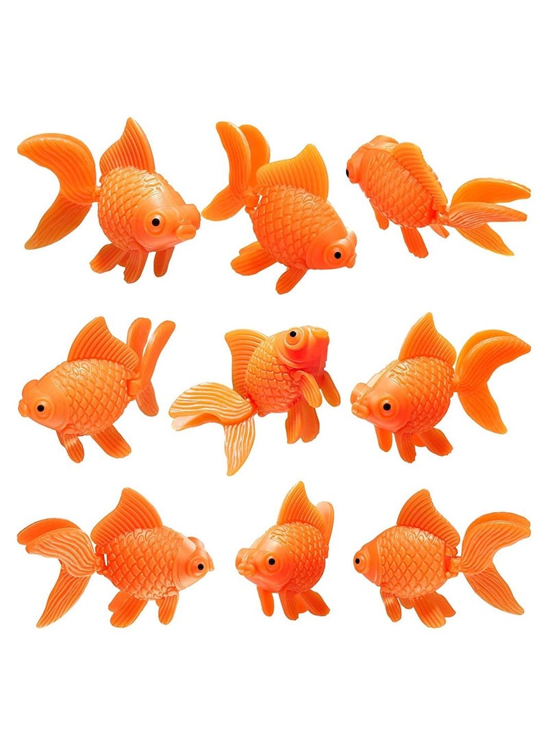 SYOSI 15 Pieces Artificial Aquarium Fishes Plastic Fish Realistic Artificial Moving Floating Orange Goldfish Fake Fish Ornament Decorations for Aquarium Fish Tank - Image 1