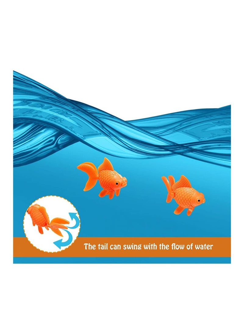 SYOSI 15 Pieces Artificial Aquarium Fishes Plastic Fish Realistic Artificial Moving Floating Orange Goldfish Fake Fish Ornament Decorations for Aquarium Fish Tank - Image 4