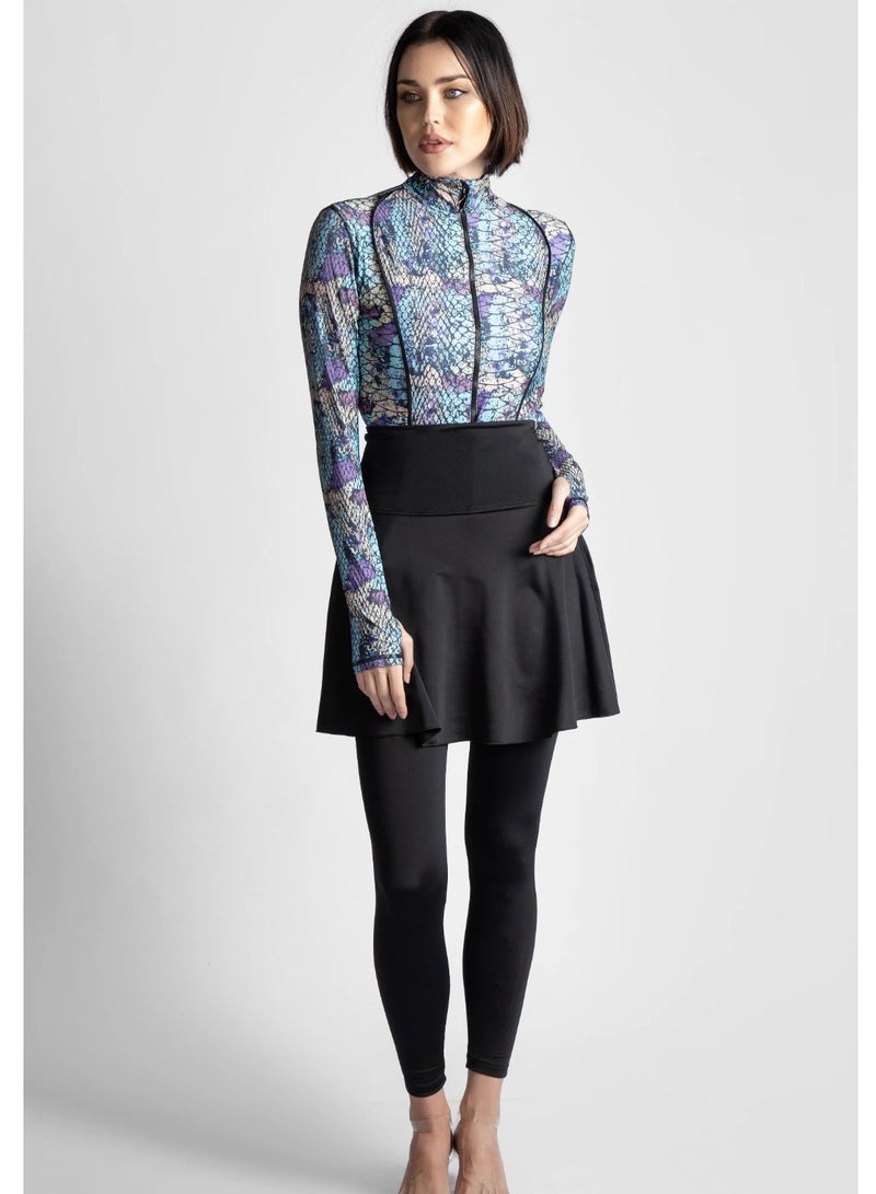 MINERVA SECRETS MERMAID HARMONY - Exclusive Premium Burkini Set with Elegant Top, High-Waisted Leggings, Chic Beach Skirt  - Image 1