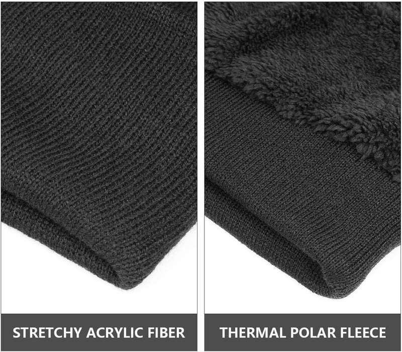OZERO Winter Beanie Hat for Men Women: Thermal Thick Polar Fleece Lining Knit Cuffed Beanie Hats Warm Caps for Cold Weather Running, Hiking, Travel - Image 4