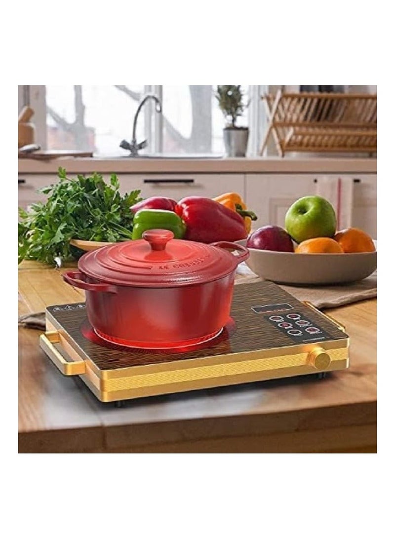 موقد كهربائي محمول يعمل بالأشعة تحت الحمراء بمؤقت رقمي بقوة 3500 واط شاشة LED تعمل باللمس تصميم مقبض مضاد للحروق - Image 5