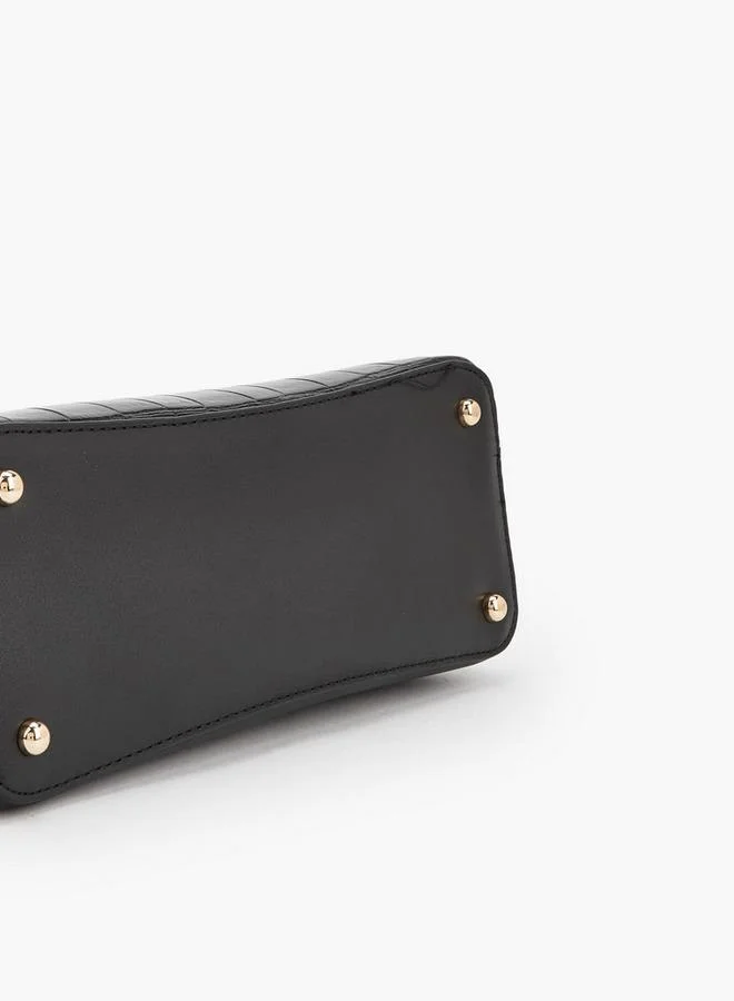 Flora Bella By Shoexpress BLACK Textured Crossbody Bag With Detachable Strap for Women | Best Price UAE
