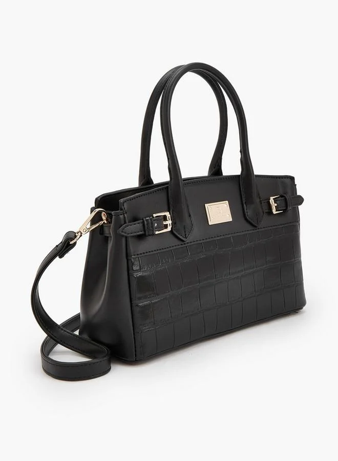 Flora Bella By Shoexpress BLACK Textured Crossbody Bag With Detachable Strap for Women | Best Price UAE