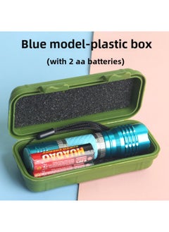 Dry Battery Flashlight Reading Student Dormitory Special Strong Light Super Bright Children's Eye Protection Small Flashlight-Product Specifications:Blue 8829 Blue-plastic Box (2 Batteries Included)