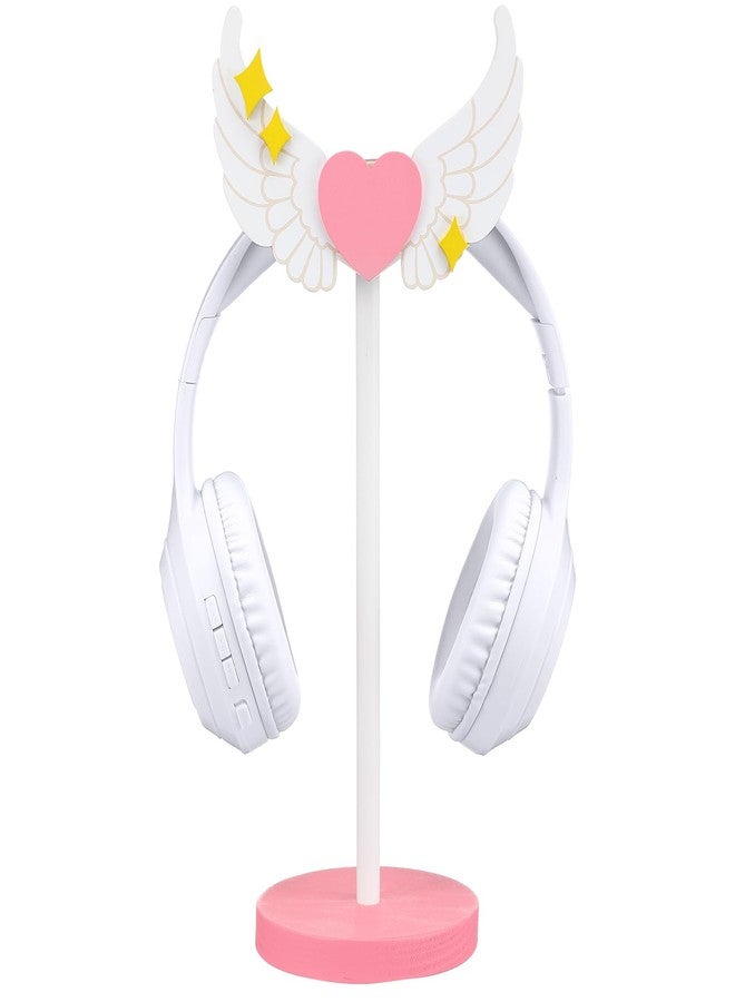 كينغدير هدايا كينجدر لعشاق الألعاب من الفتيات المراهقات والسيدات، حامل سماعات رأس خشبي مزخرف على شكل أجنحة، ديكور أنيق لسماعات الرأس لغرفة الألعاب أو المكتب، هدايا ألعاب عيد الميلاد للفتيات والصديقات والزوجات - Image 1
