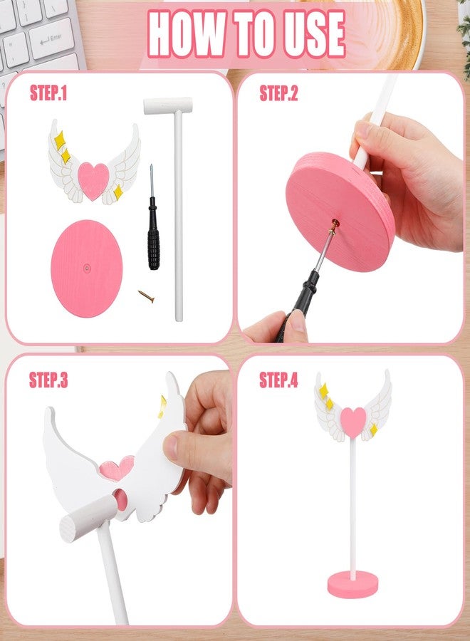 كينغدير هدايا كينجدر لعشاق الألعاب من الفتيات المراهقات والسيدات، حامل سماعات رأس خشبي مزخرف على شكل أجنحة، ديكور أنيق لسماعات الرأس لغرفة الألعاب أو المكتب، هدايا ألعاب عيد الميلاد للفتيات والصديقات والزوجات - Image 3