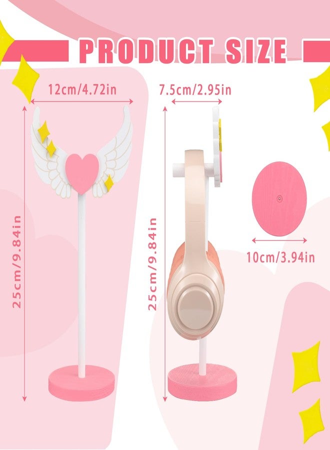 كينغدير هدايا كينجدر لعشاق الألعاب من الفتيات المراهقات والسيدات، حامل سماعات رأس خشبي مزخرف على شكل أجنحة، ديكور أنيق لسماعات الرأس لغرفة الألعاب أو المكتب، هدايا ألعاب عيد الميلاد للفتيات والصديقات والزوجات - Image 2
