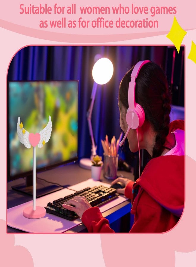 كينغدير هدايا كينجدر لعشاق الألعاب من الفتيات المراهقات والسيدات، حامل سماعات رأس خشبي مزخرف على شكل أجنحة، ديكور أنيق لسماعات الرأس لغرفة الألعاب أو المكتب، هدايا ألعاب عيد الميلاد للفتيات والصديقات والزوجات - Image 5