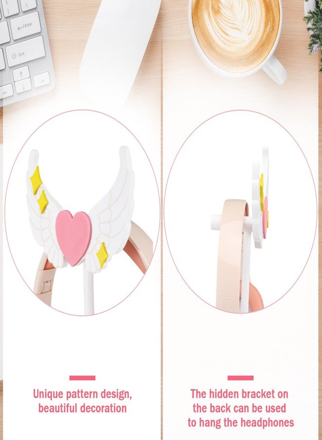 كينغدير هدايا كينجدر لعشاق الألعاب من الفتيات المراهقات والسيدات، حامل سماعات رأس خشبي مزخرف على شكل أجنحة، ديكور أنيق لسماعات الرأس لغرفة الألعاب أو المكتب، هدايا ألعاب عيد الميلاد للفتيات والصديقات والزوجات - Image 4
