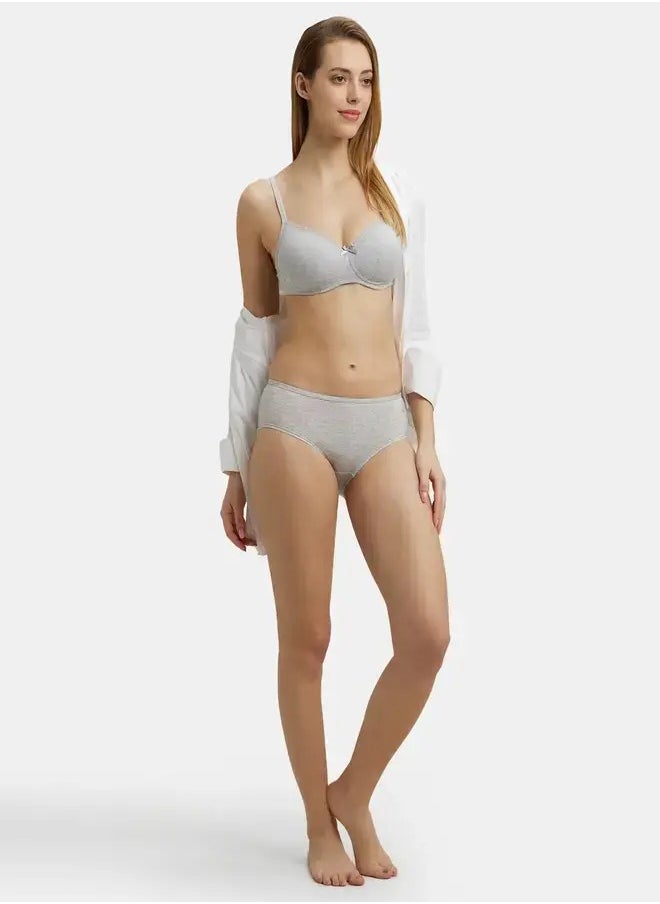 JOCKEY - Jockey SW02 Women's High Coverage Super Combed Cotton Elastane Stretch Mid Waist Hipster with Concealed Waistband and Stay Fresh Treatment (Pack of 2_Colors & Prints May Vary) - Image 1