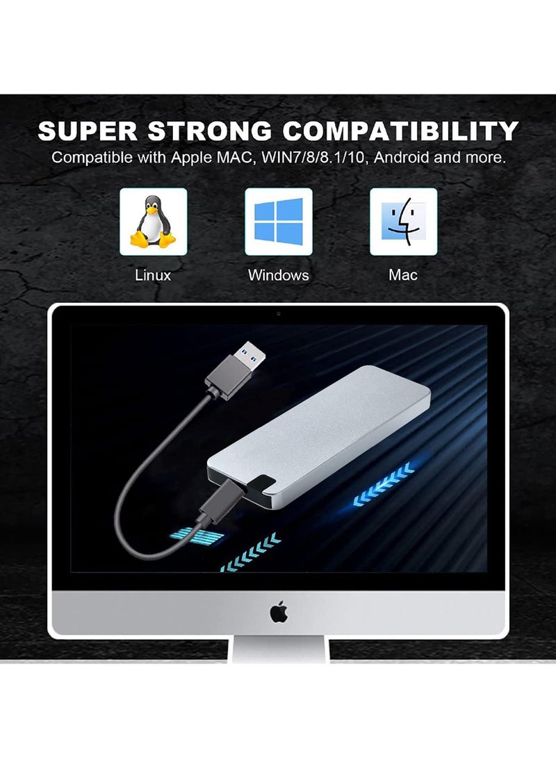 1TB Portable SSD External Hard Drives Solid State External Drives Computer Backup Drive USB 3.1 to Type C Support Data Storage Transfer for Windows XP PC Laptop and Mac - Image 4