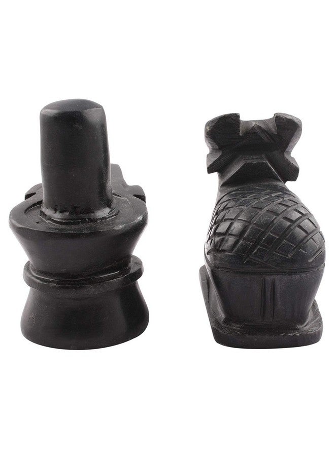 BANSIGOODS Marble Stone Shivling Nandi for Pooja, Nandi Pindi Marble, Nandi Idol (H. 2 inches) 5 cm Shiva, shivalingam Home, Shiva Linga, Black shivlinga Office (H. 3 inches) 7.5 cm - Image 2