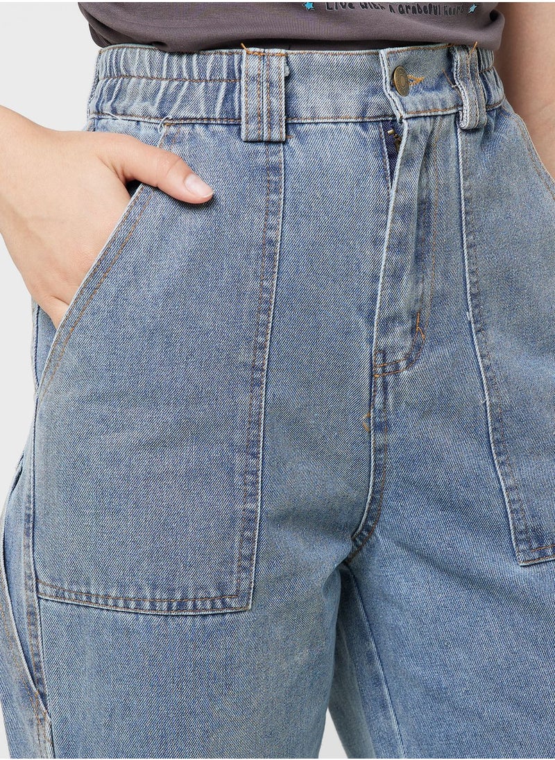 Ginger - Straight Fit Cargo Jeans - Image 1
