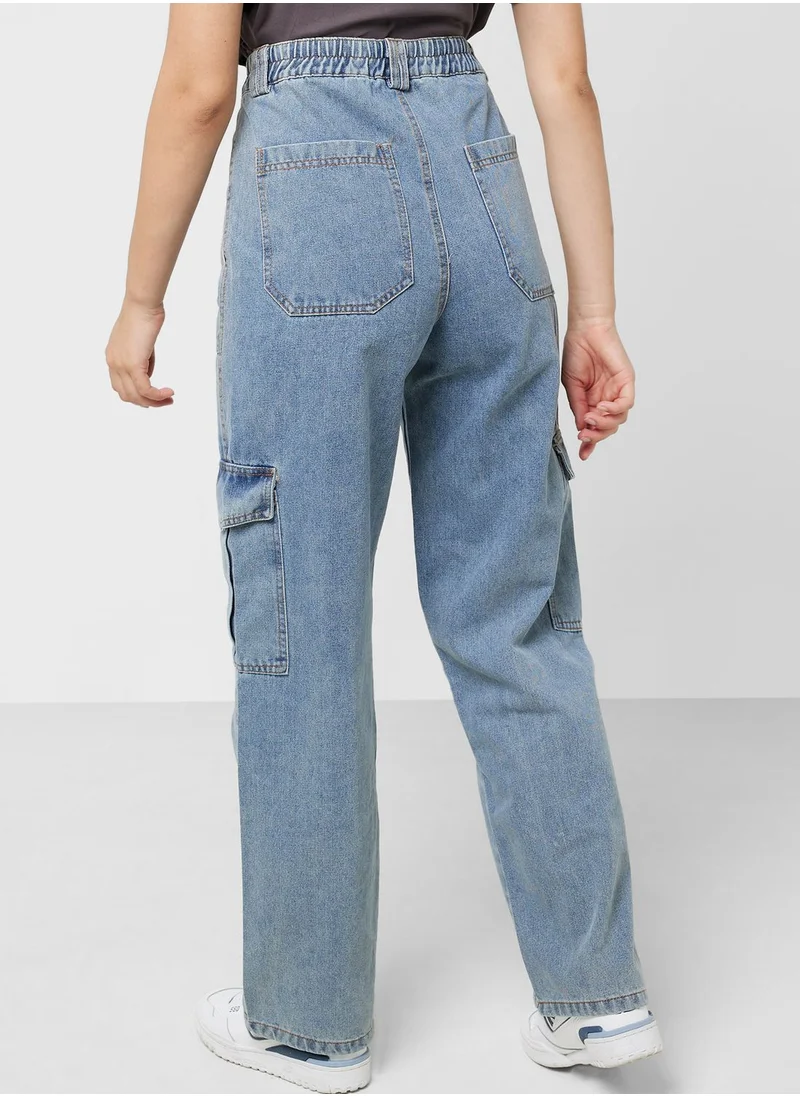 Ginger Straight Fit Cargo Jeans