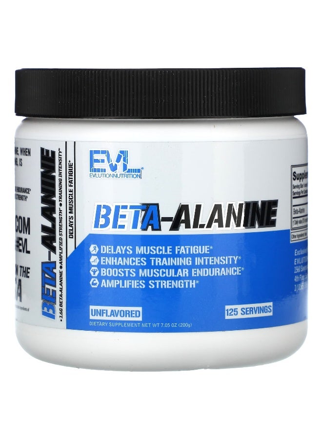 EVLution Nutrition، بيتا ألانين، بدون نكهة، 7.05 أونصة (200 جرام) - Image 1